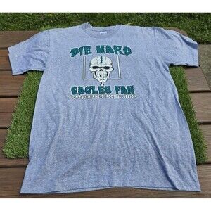 Vtg Philadelphia Eagles NFL Mens Tee Shirt Size L DIE HARD EAGLES FAN NOS Anvil